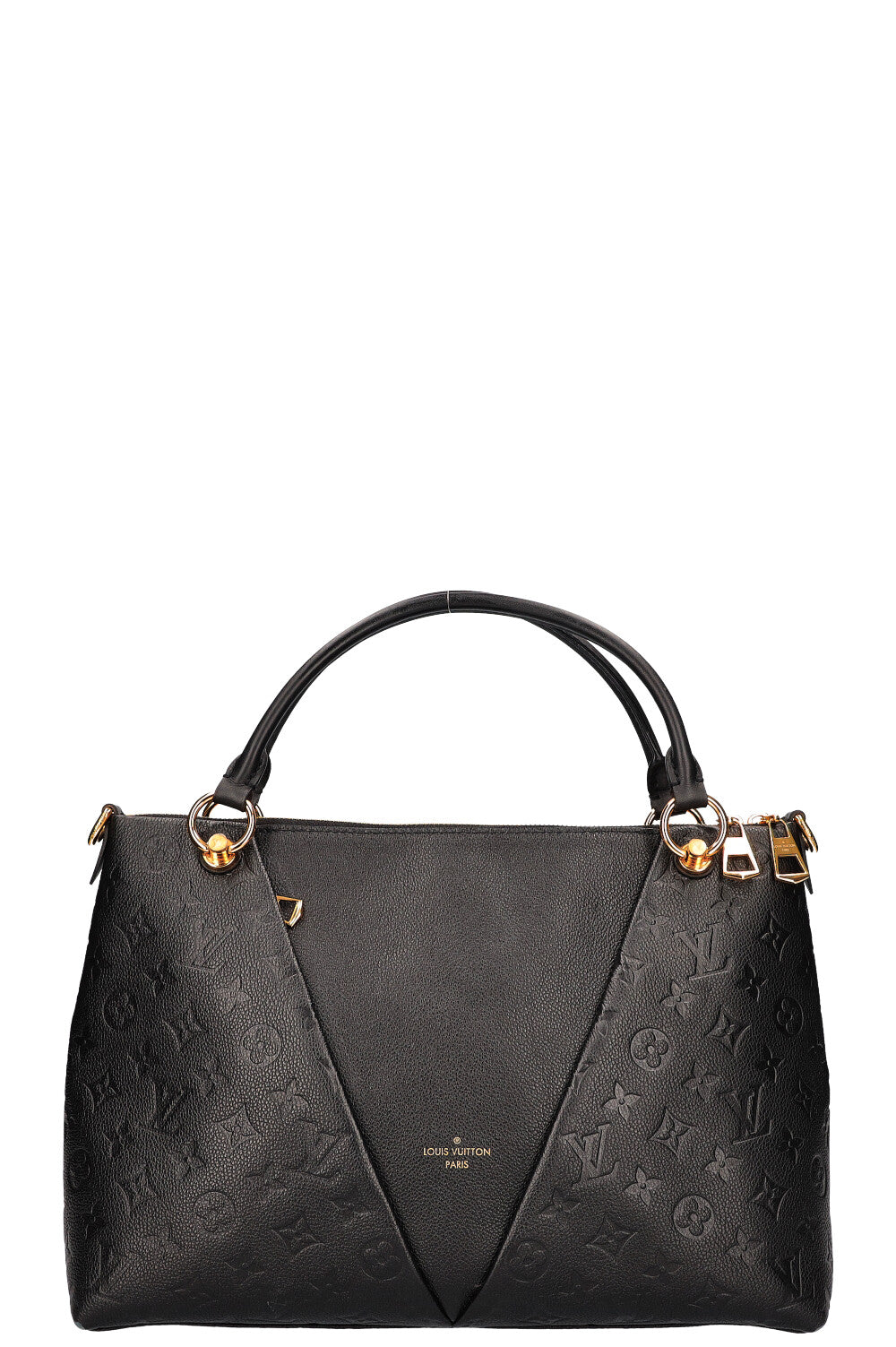 LOUIS VUITTON V Tote Bag MM Empreinte Black