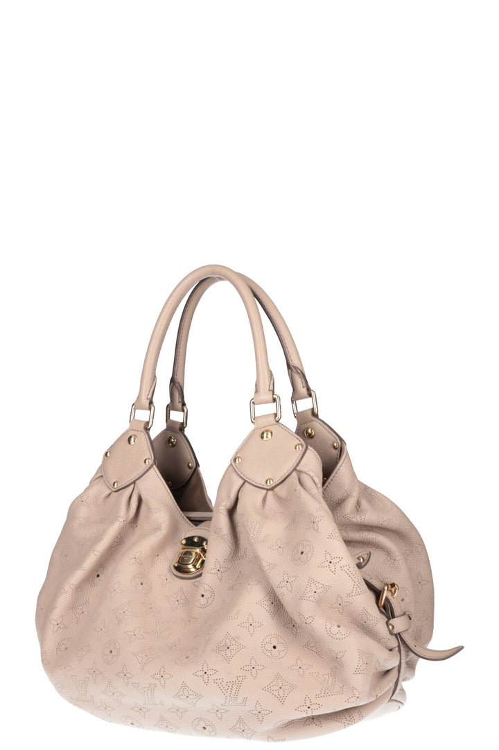 LOUIS VUITTON L Hobo Bag Mahina Leather Greige