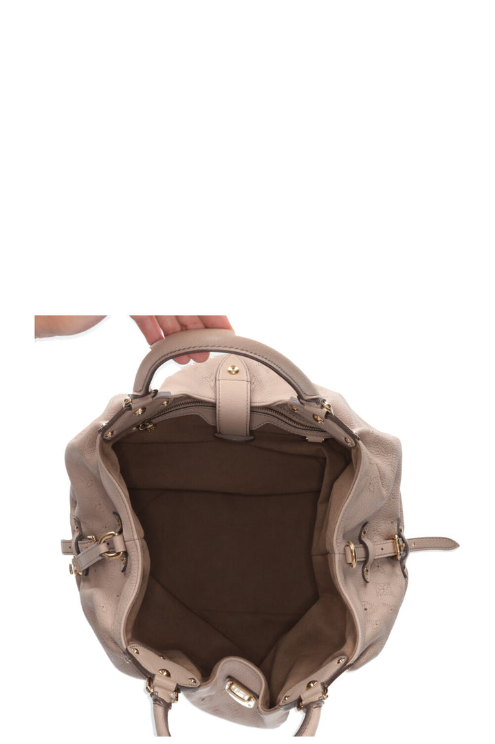 LOUIS VUITTON L Hobo Bag Mahina Leather Greige