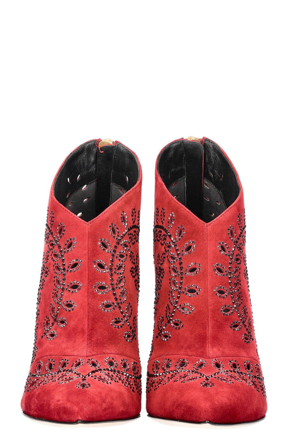 OSCAR DE LA RENTA Elkin Boots Red Crystals