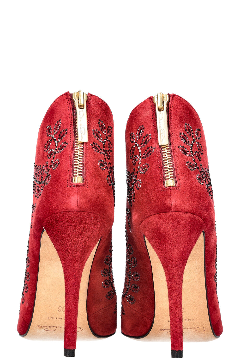 OSCAR DE LA RENTA Elkin Boots Red Crystals