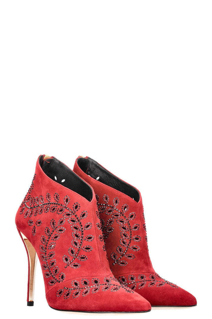 OSCAR DE LA RENTA Elkin Boots Red Crystals