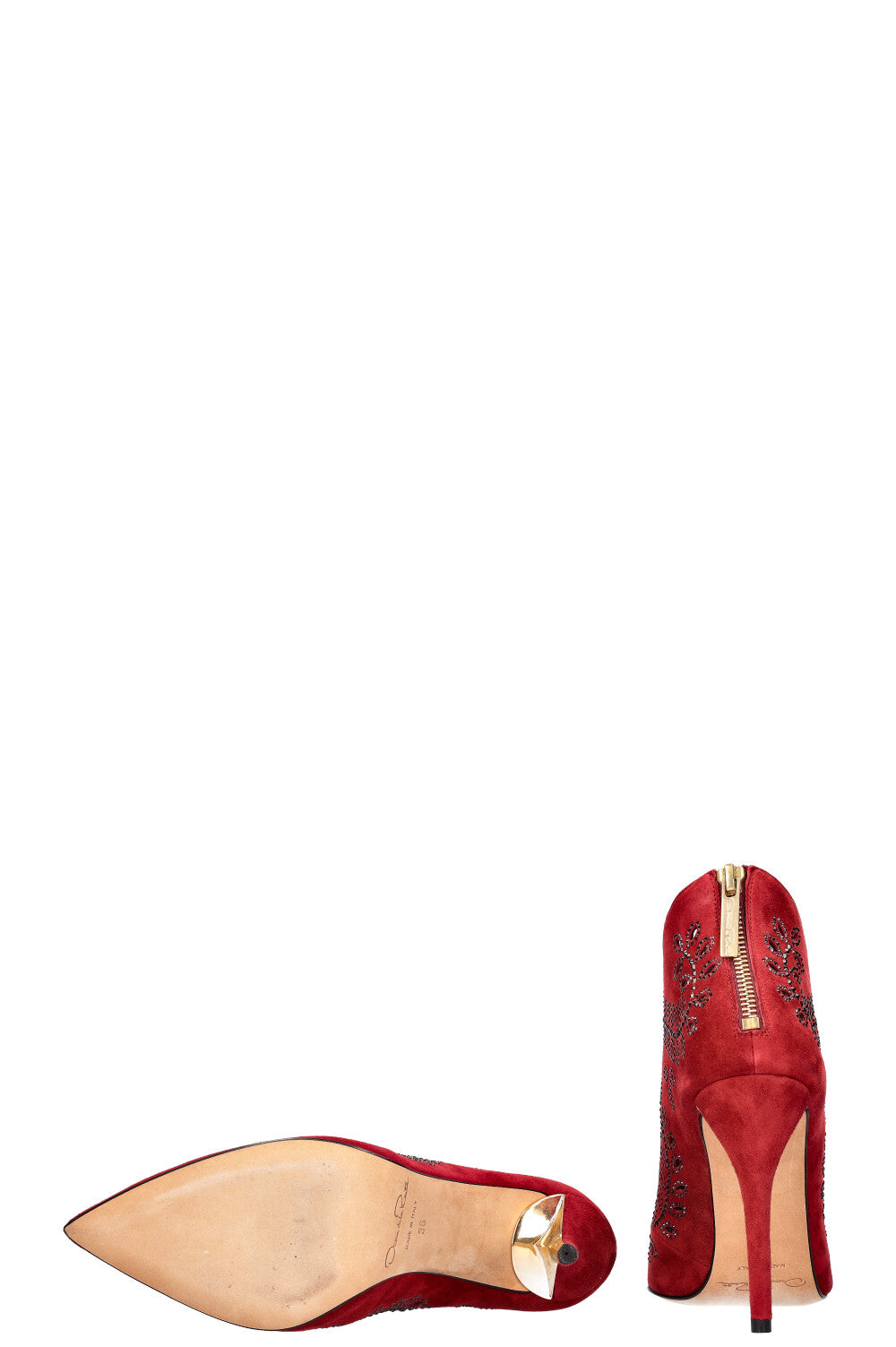 OSCAR DE LA RENTA Elkin Boots Red Crystals