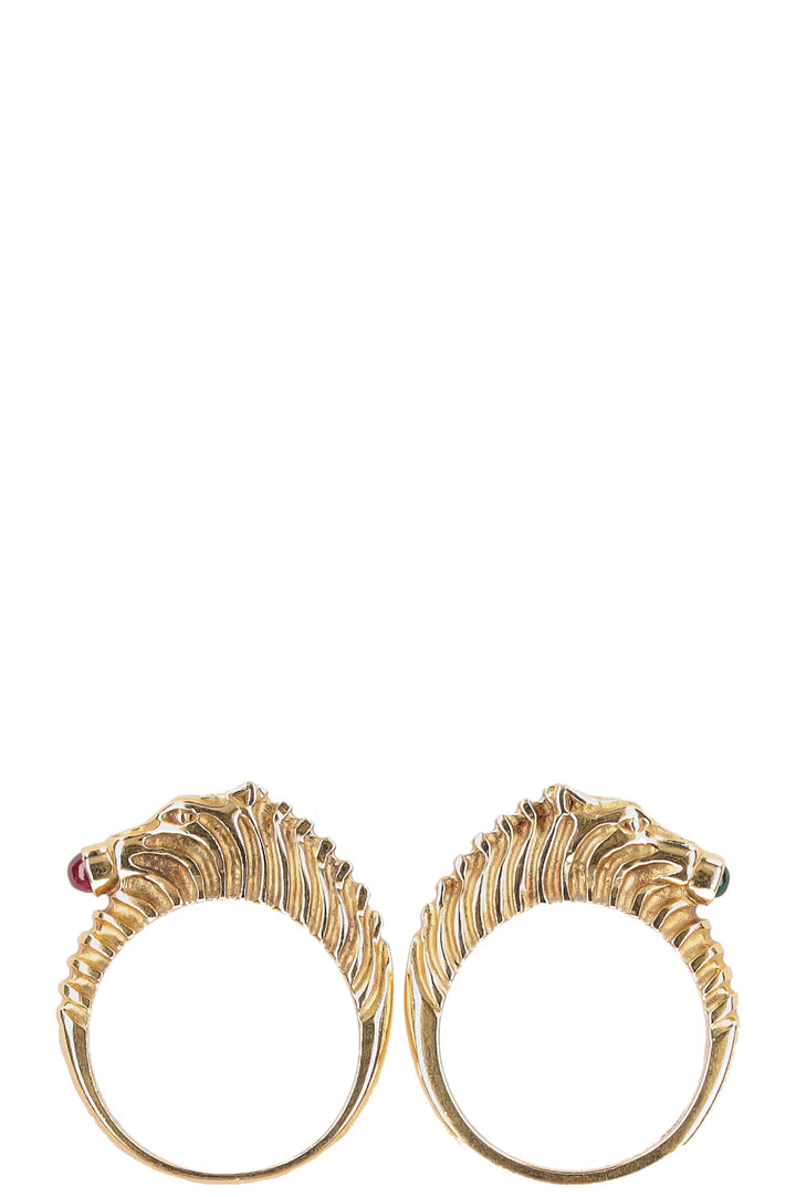 JUDITH LEIBER Ruby Emerald Zebra Rings