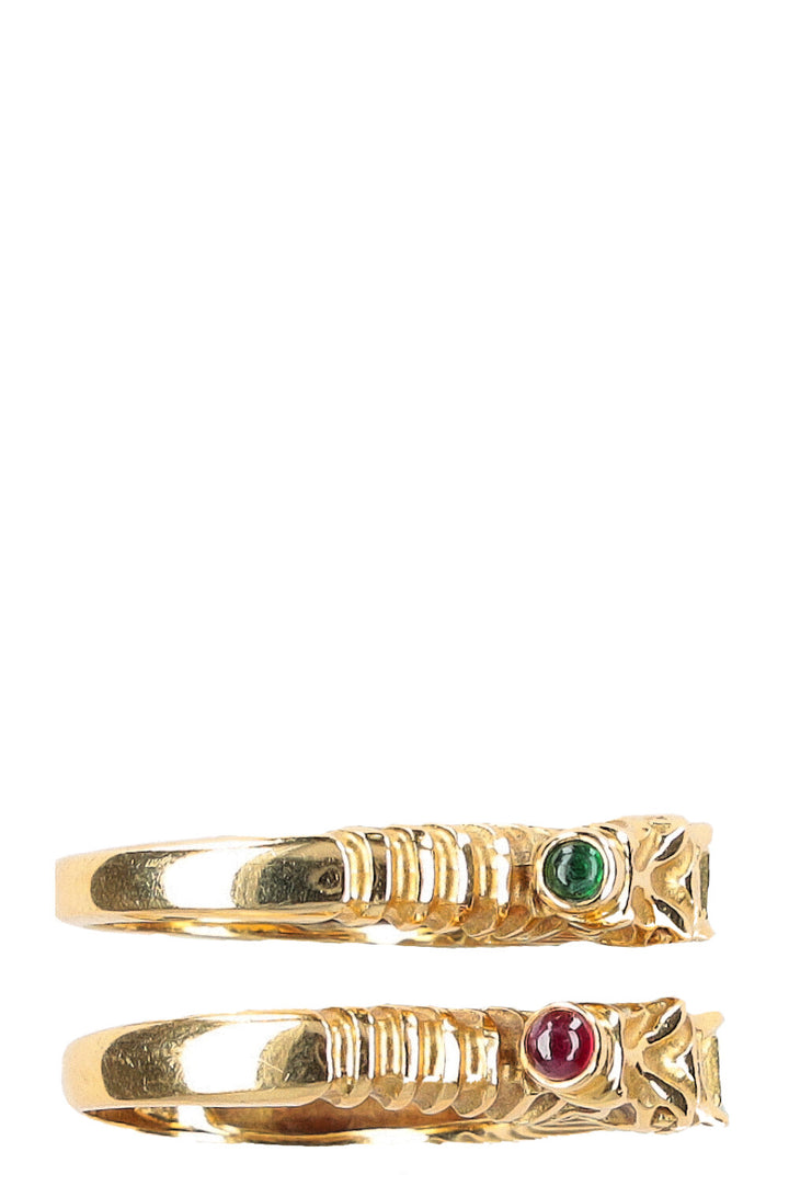 JUDITH LEIBER Ruby Emerald Zebra Rings