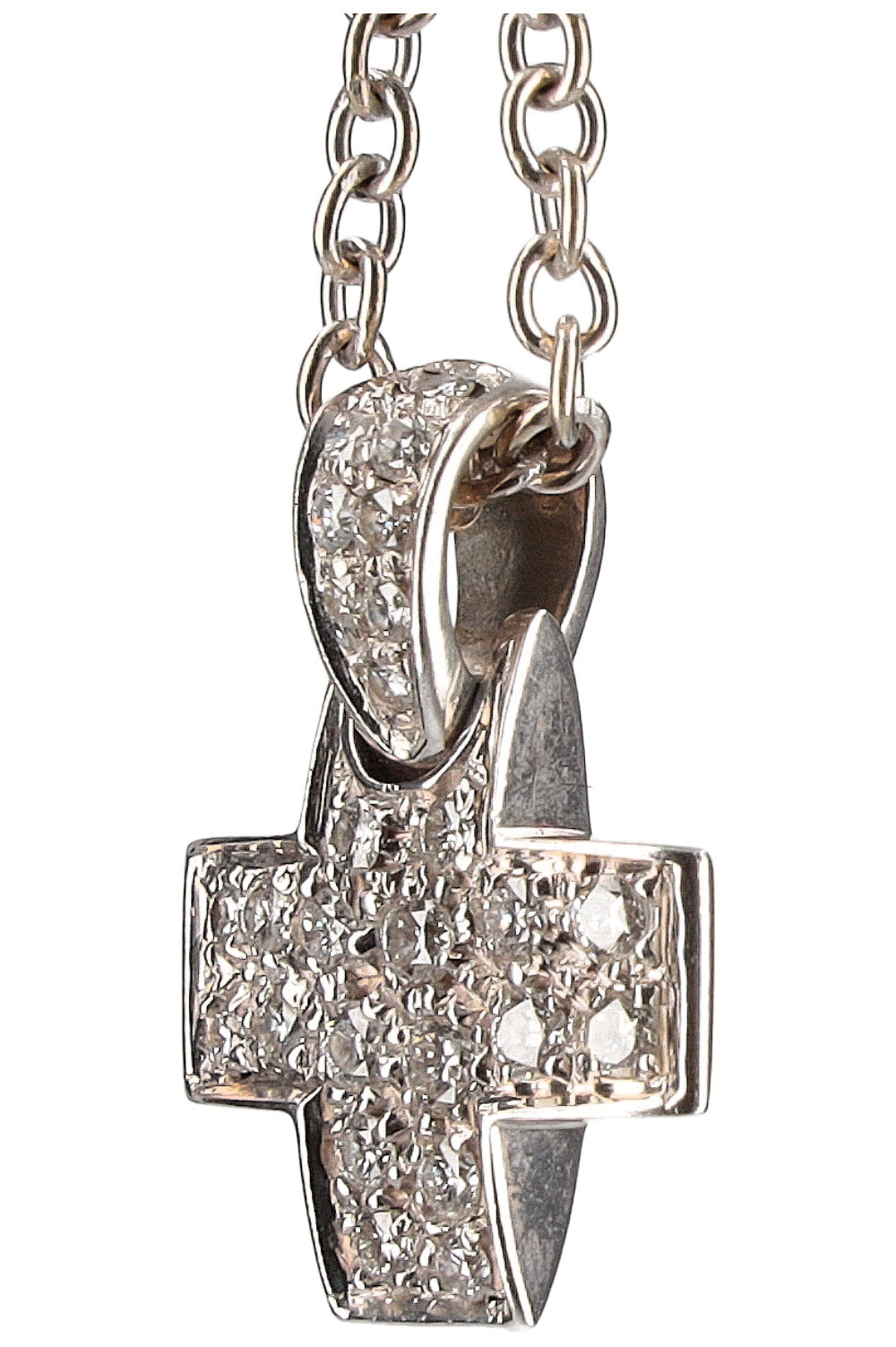 POMELLATO Cross Pendant White Gold Diamonds