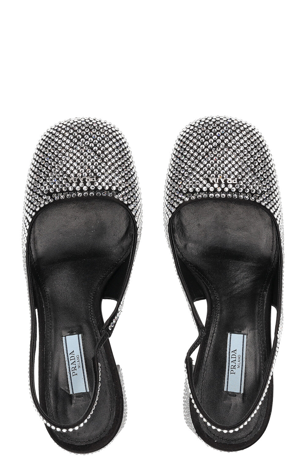 PRADA slingback heels with crystals