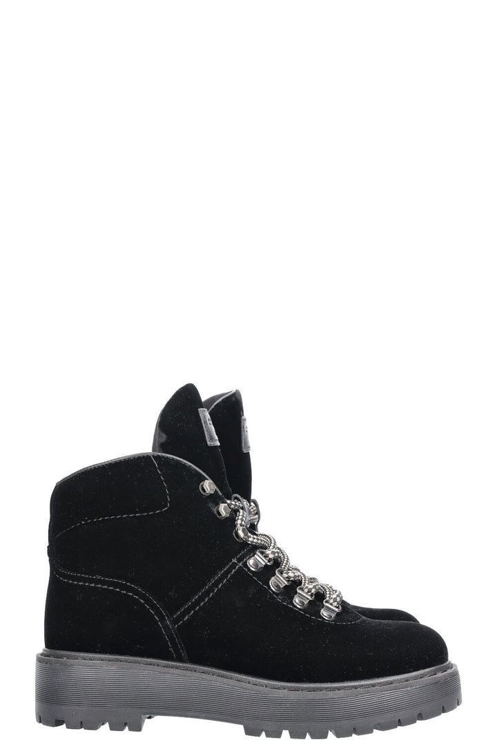 PRADA Hiking Boots Velvet Black