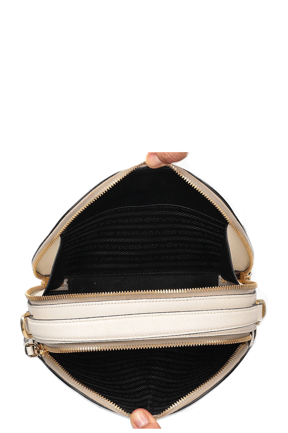 PRADA Sac Odette Saffiano Blanc