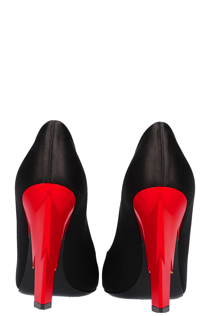 PRADA Heels Satin Black Lightning Heel