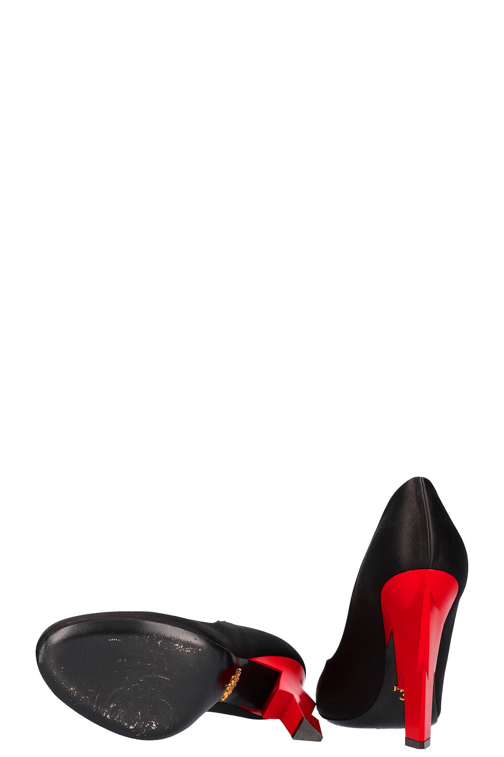 PRADA Heels Satin Black Lightning Heel