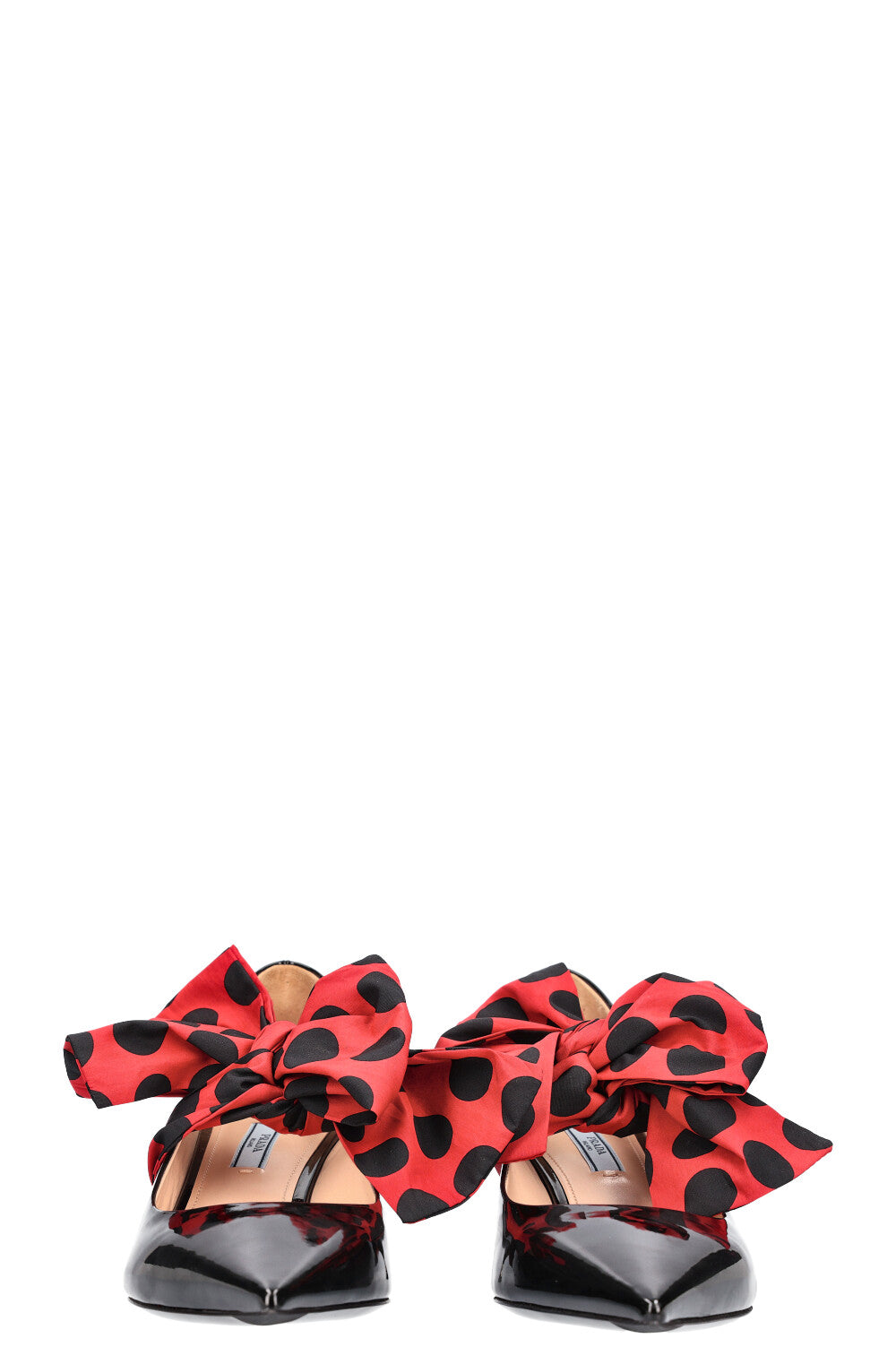 PRADA 00s ハトメ リボン シューズ Eyelet Bow Studs Prada Iconic Black Eyelet Bow (Prada kitten sales heels with