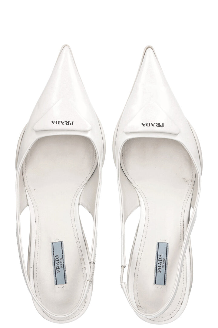 PRADA Slingback Heels White