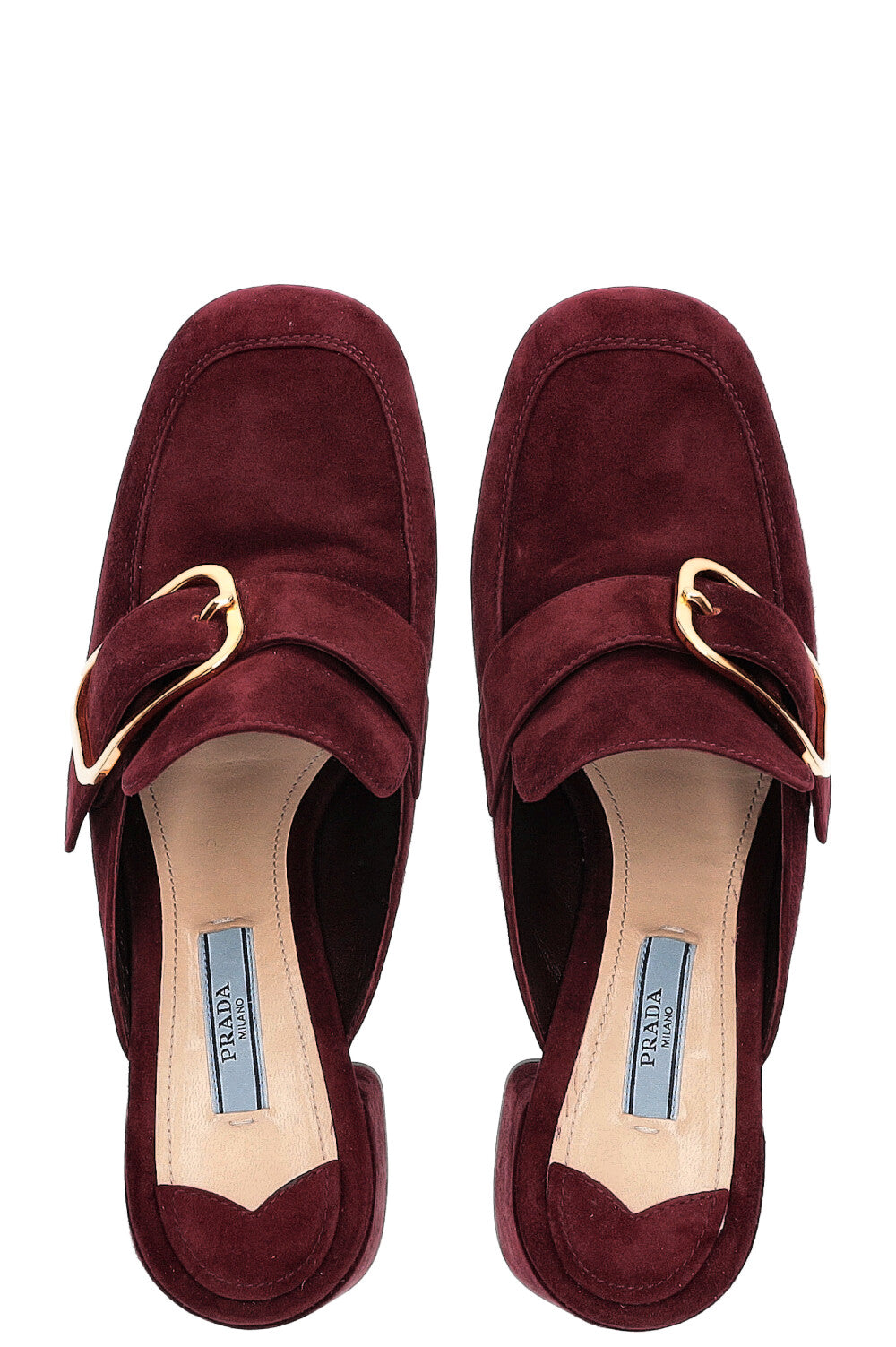 PRADA Heels Suede Bordeaux