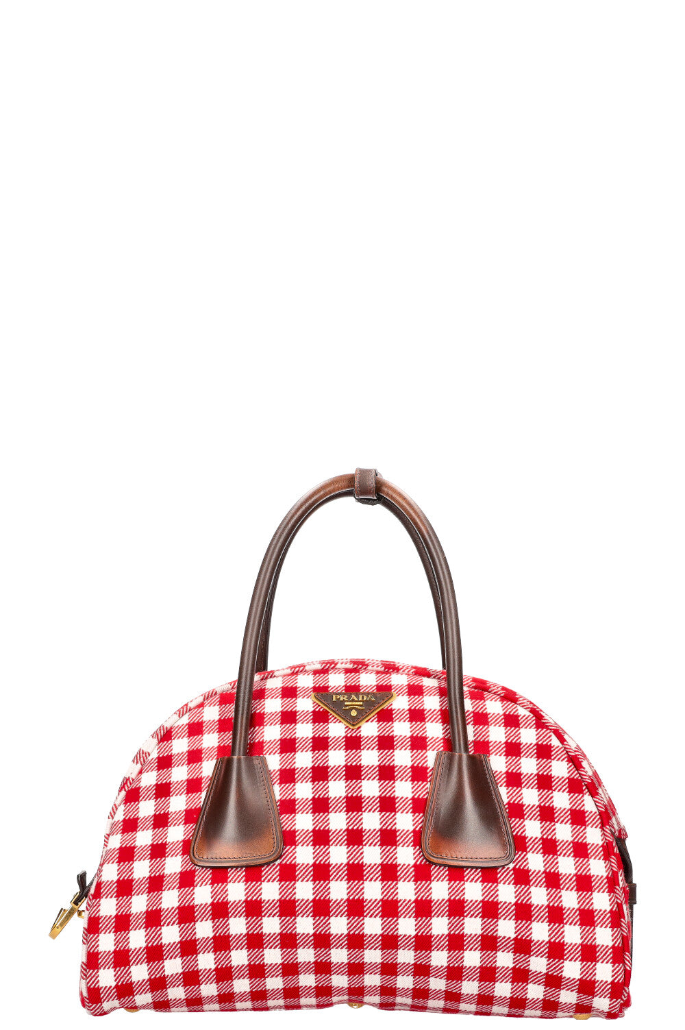 Prada Bowler Bag Vichy Check Red White