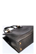 PRADA Convertible Open Tote Bag Saffiano Black