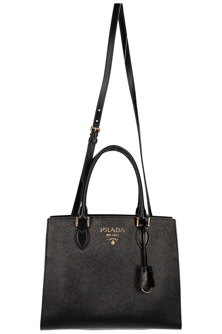 Prada Convertible Open Tote Bag Saffiano Black