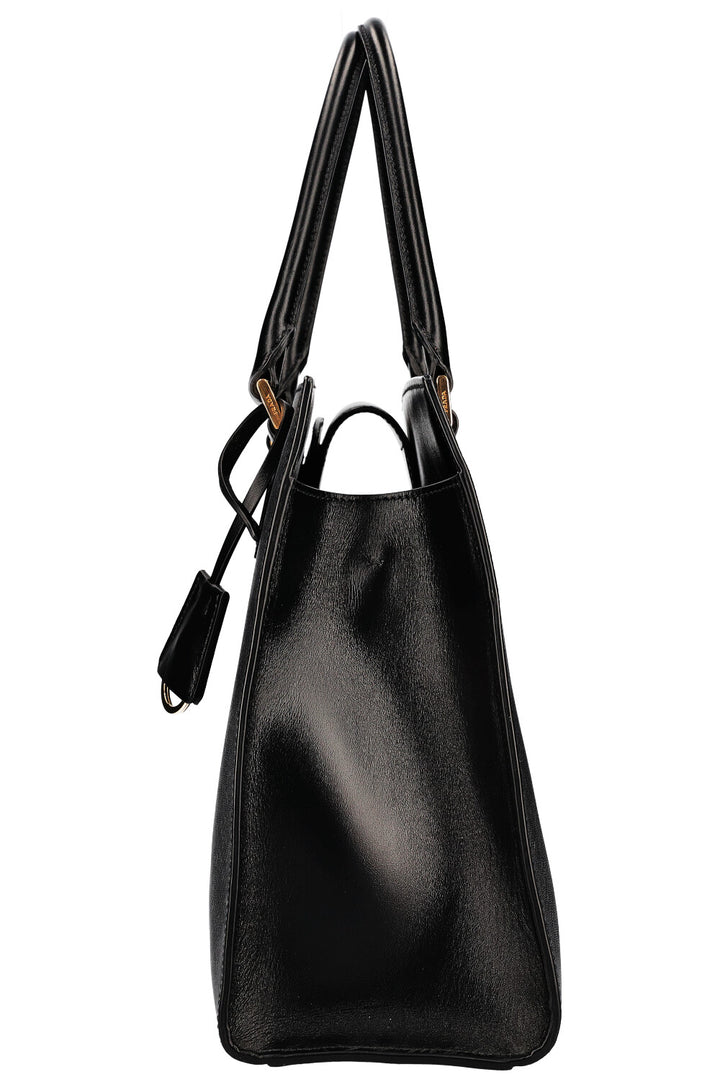 PRADA Convertible Open Tote Bag Saffiano Black