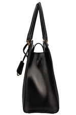PRADA Convertible Open Tote Bag Saffiano Black