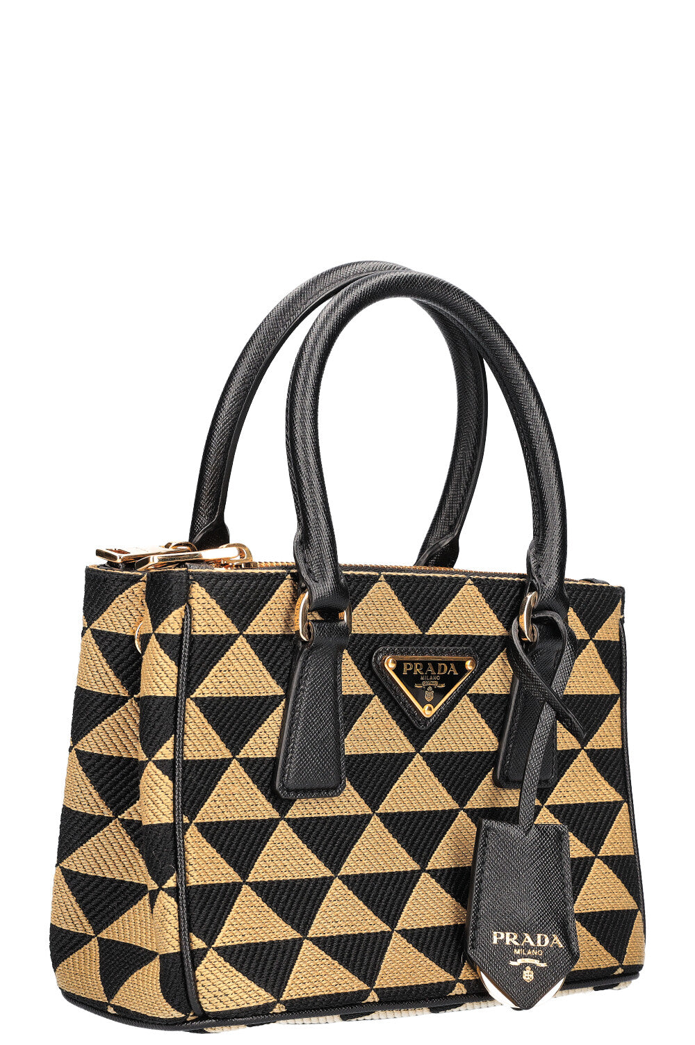 PRADA Galleria Bag Mini Canvas Black Beige – REAWAKE