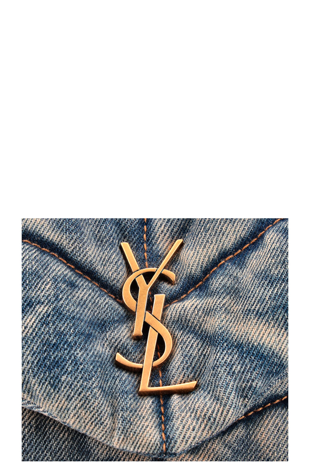 SAINT LAURENT Sac à jouets Puffer Denim Rodeo Blue