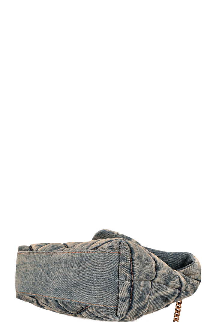 SAINT LAURENT Sac à jouets Puffer Denim Rodeo Blue