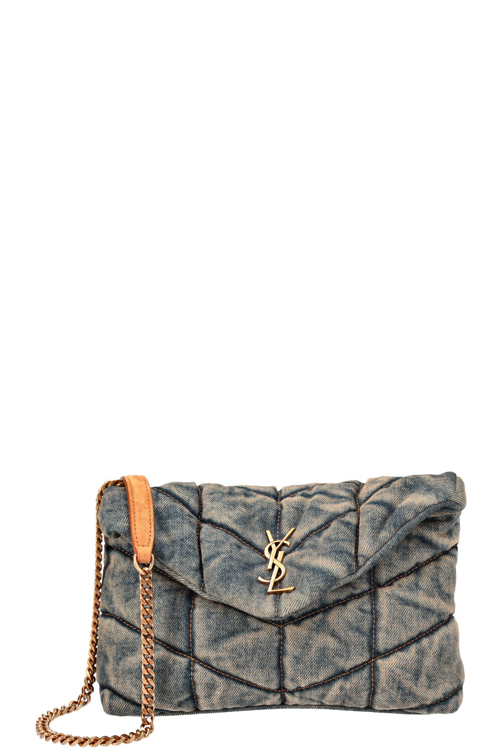 SAINT LAURENT Sac à jouets Puffer Denim Rodeo Blue