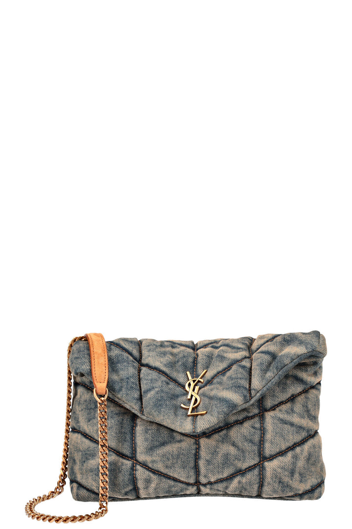 SAINT LAURENT Sac à jouets Puffer Denim Rodeo Blue
