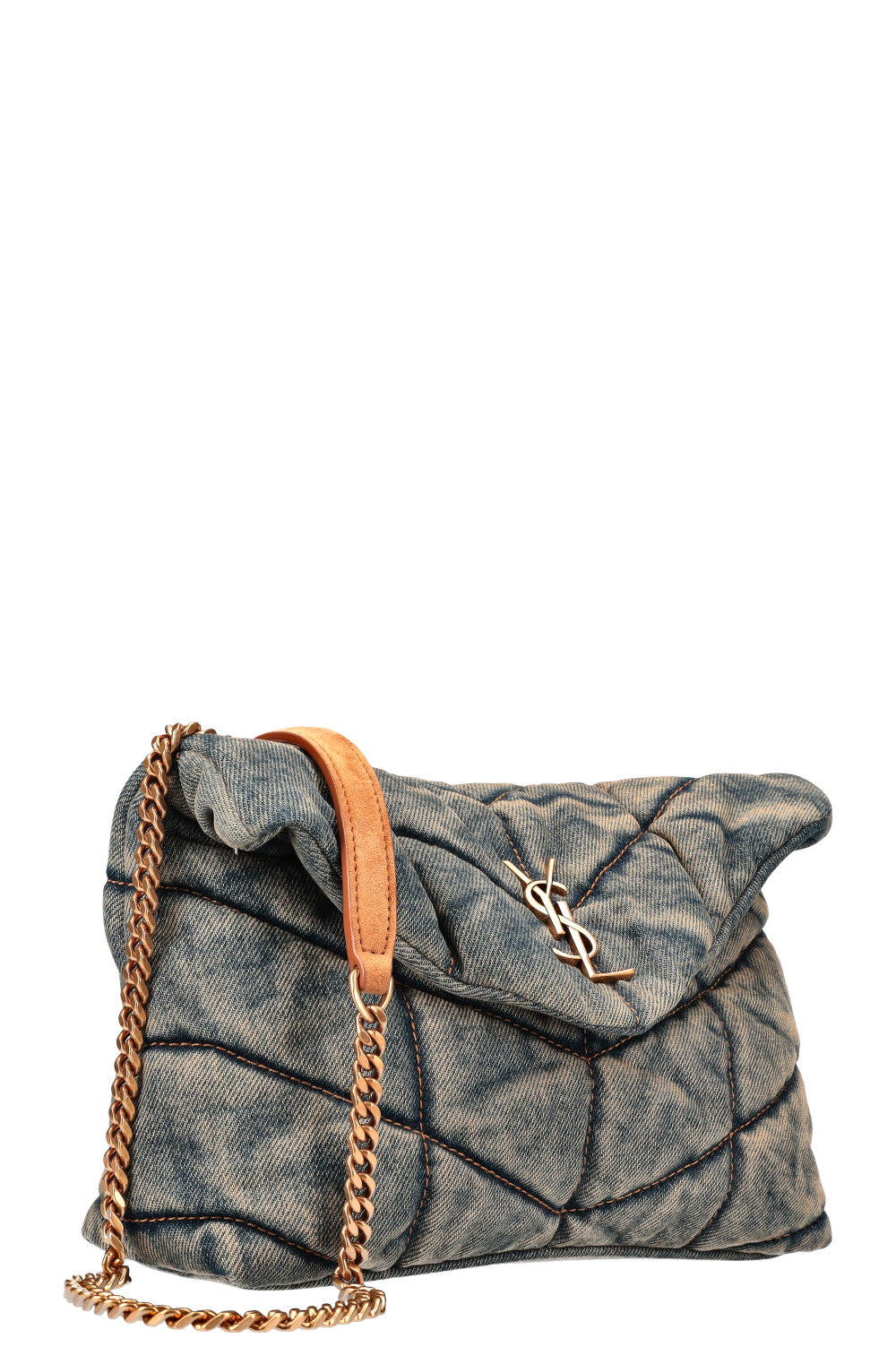 SAINT LAURENT Sac à jouets Puffer Denim Rodeo Blue