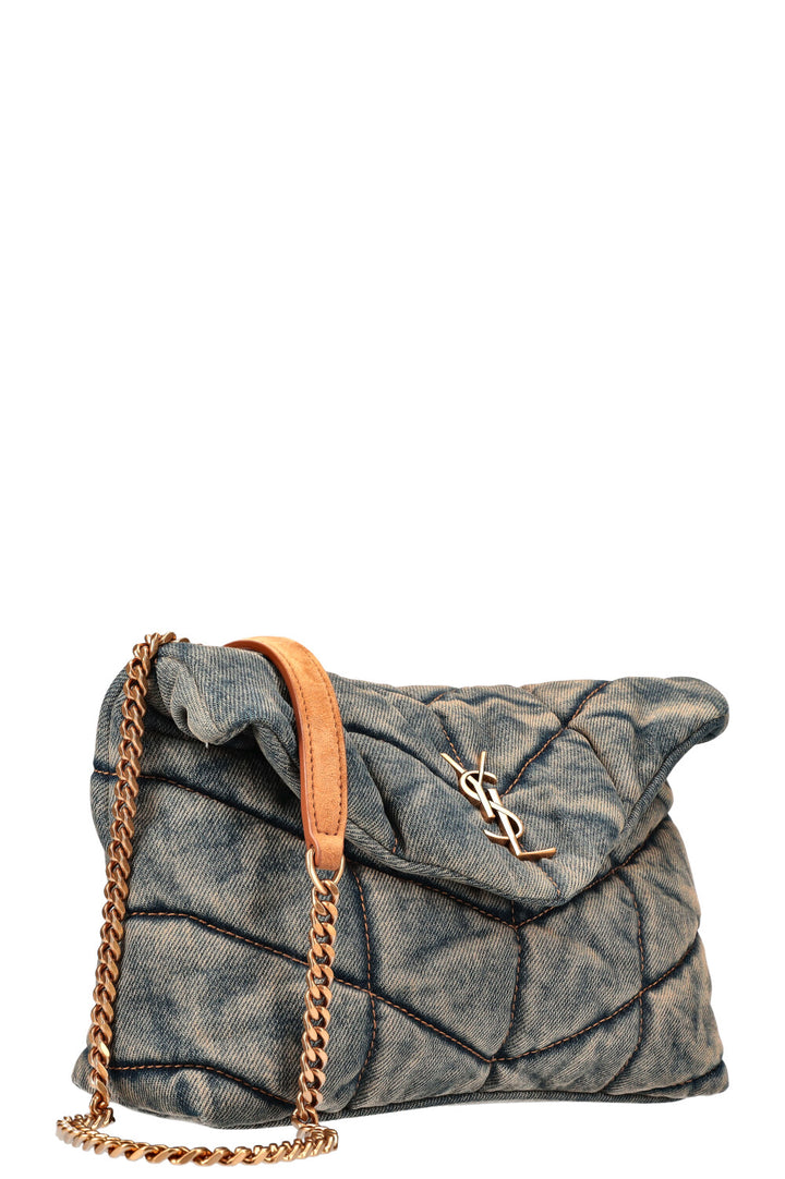SAINT LAURENT Sac à jouets Puffer Denim Rodeo Blue