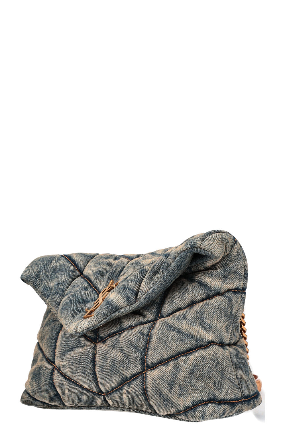 SAINT LAURENT Sac à jouets Puffer Denim Rodeo Blue