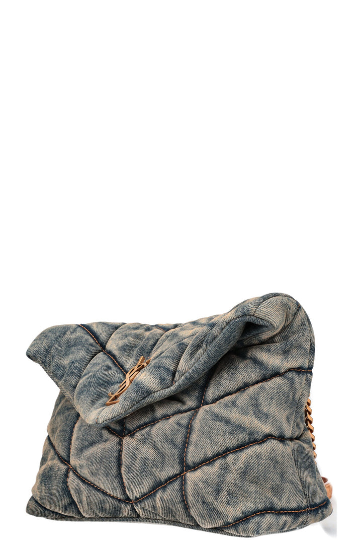 SAINT LAURENT Sac à jouets Puffer Denim Rodeo Blue