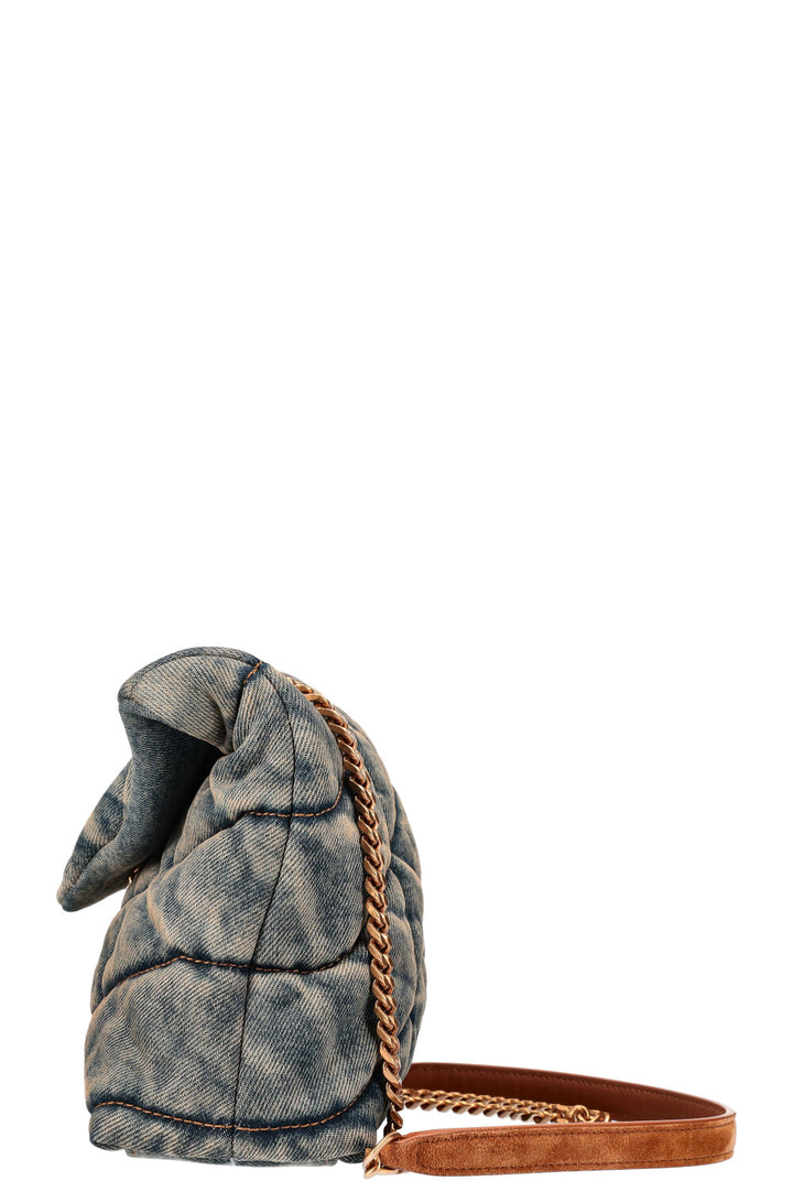 SAINT LAURENT Sac à jouets Puffer Denim Rodeo Blue