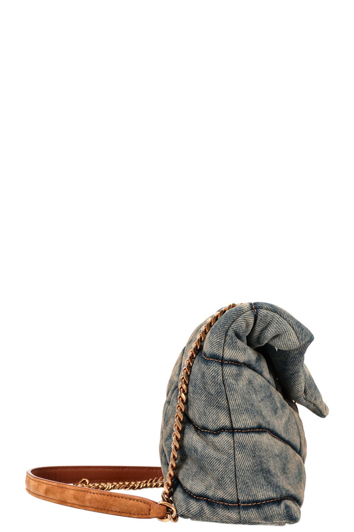 SAINT LAURENT Sac à jouets Puffer Denim Rodeo Blue