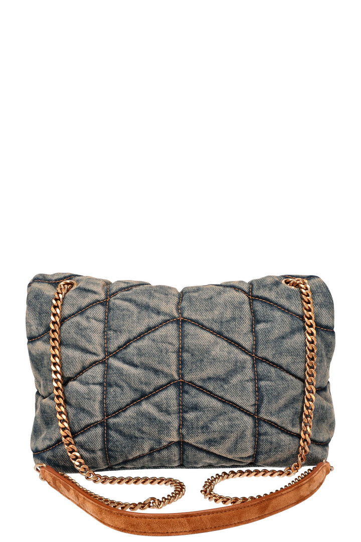 SAINT LAURENT Sac à jouets Puffer Denim Rodeo Blue