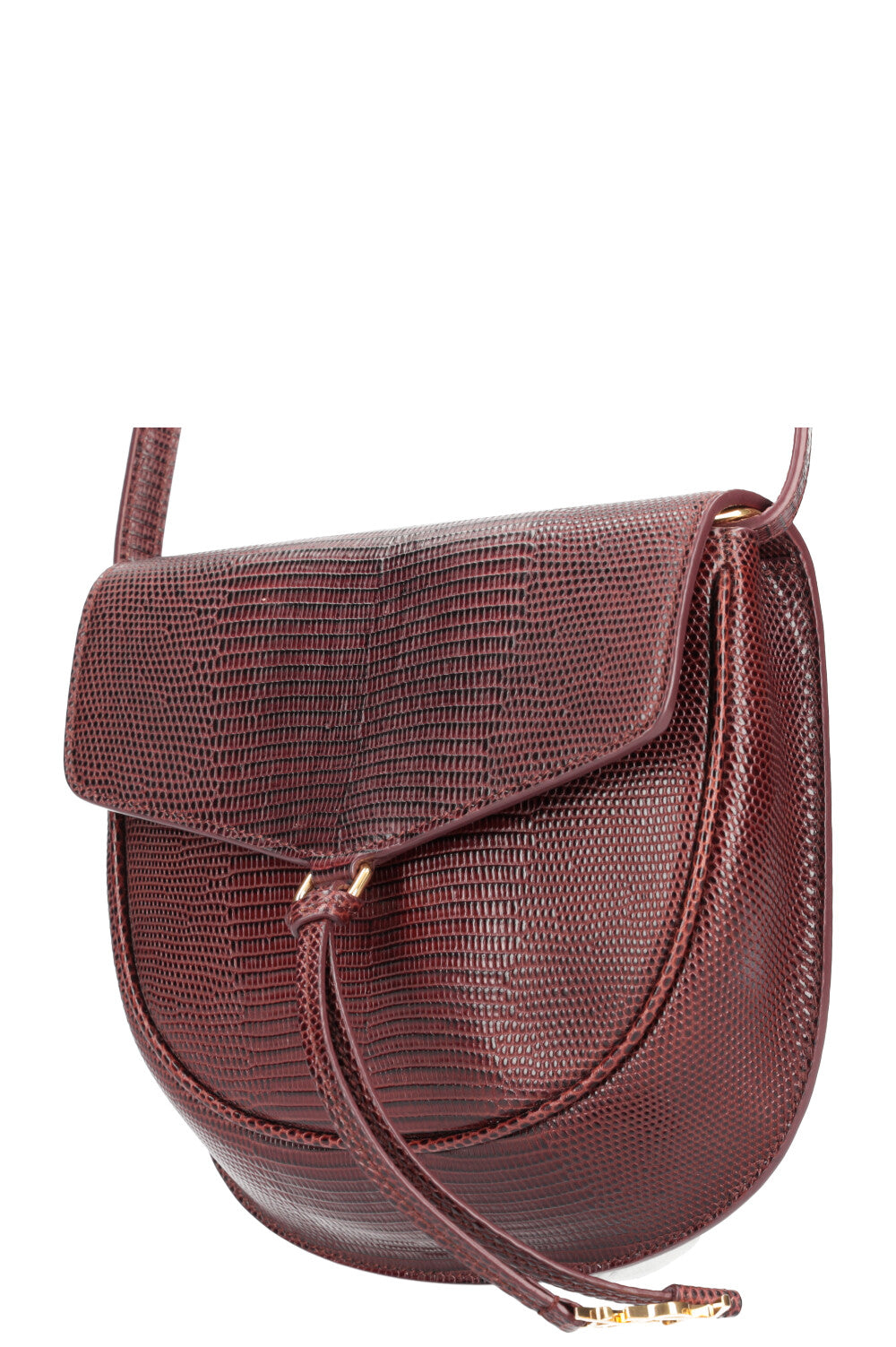 SAINT LAURENT Datcha Bag Lizard Effect Bordeaux