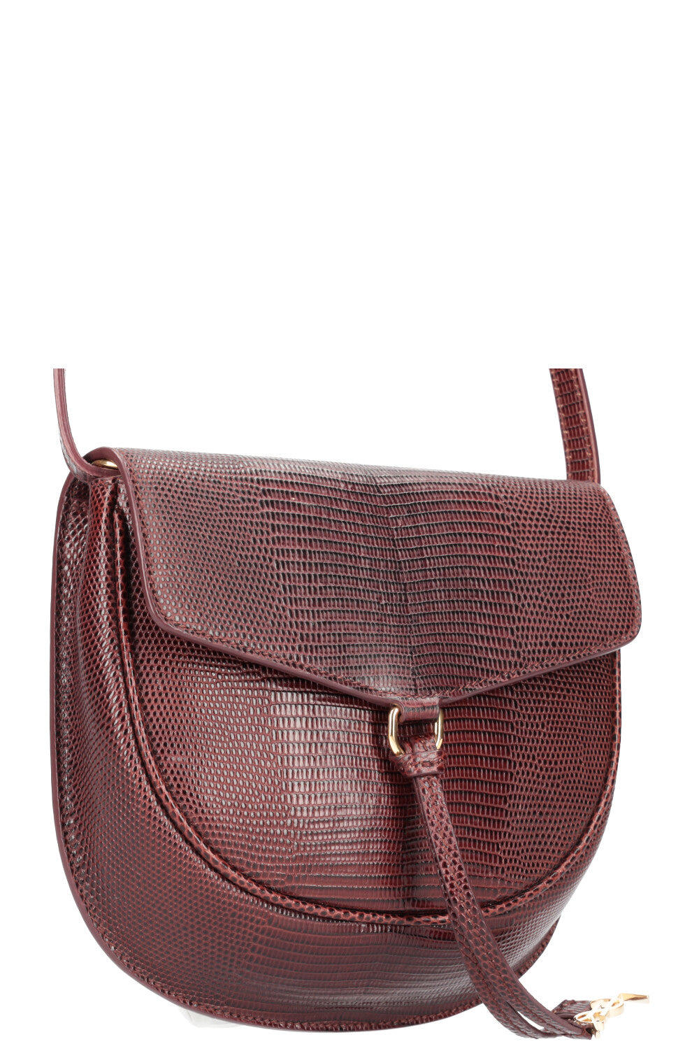 SAINT LAURENT Datcha Bag Lizard Effect Bordeaux