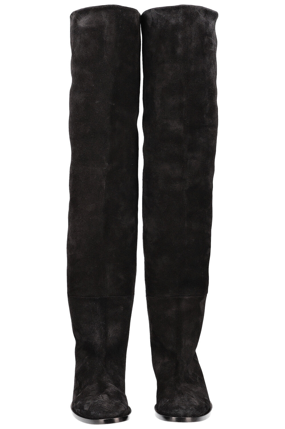 SAINT LAURENT Overknee Boots Black Suede