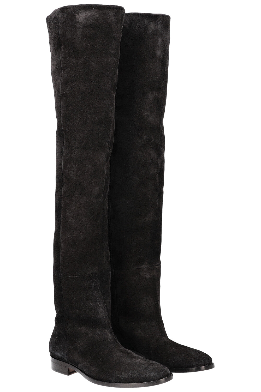 SAINT LAURENT Overknee Boots Black Suede