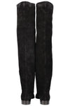 SAINT LAURENT Overknee Boots Black Suede