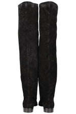 SAINT LAURENT Overknee Boots Black Suede