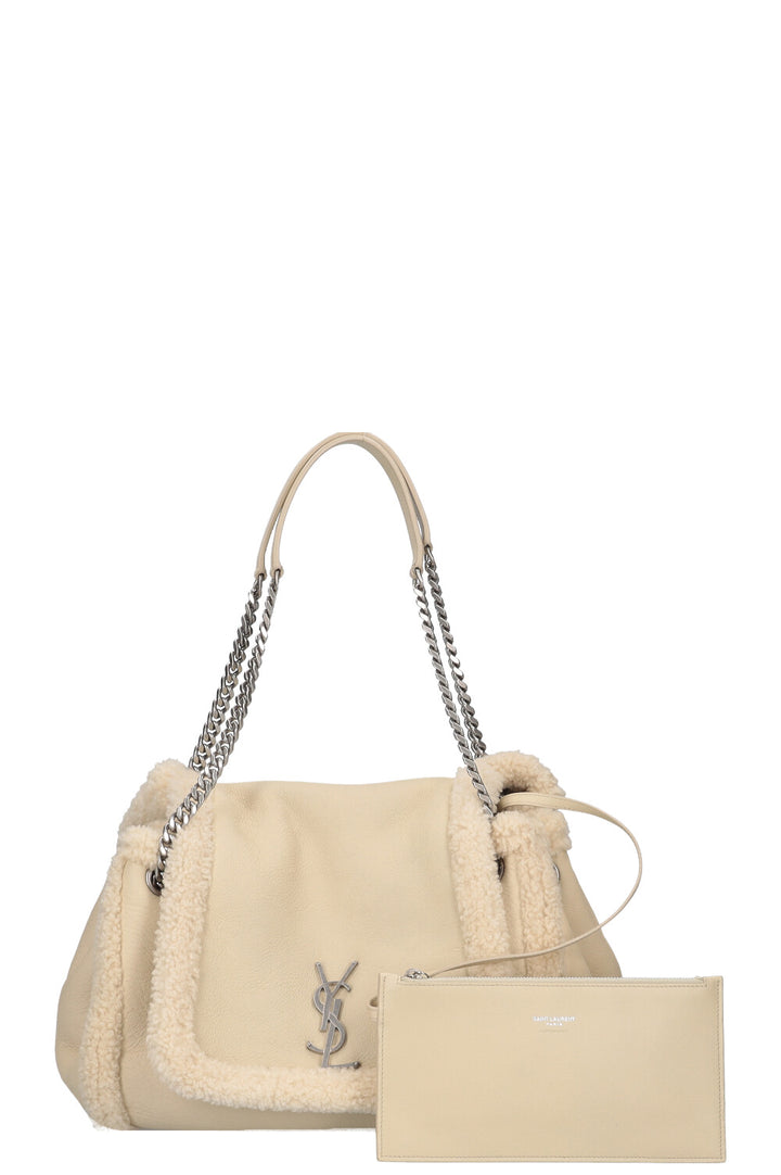 SAINT LAURENT Nolita Bag Shearling Ivory