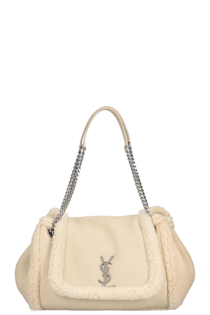SAINT LAURENT Sac Nolita Shearling Ivoire