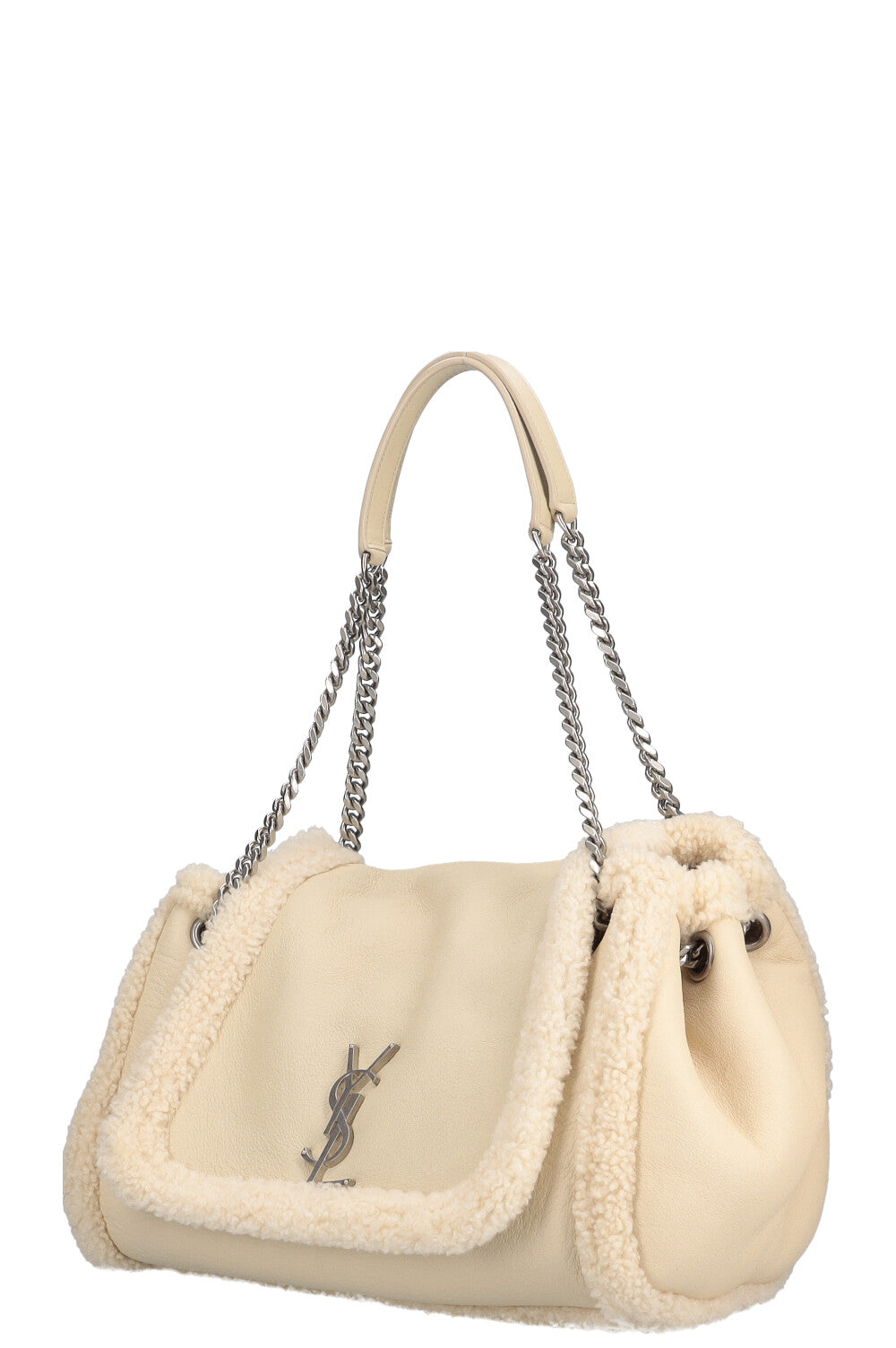 SAINT LAURENT Sac Nolita Shearling Ivoire
