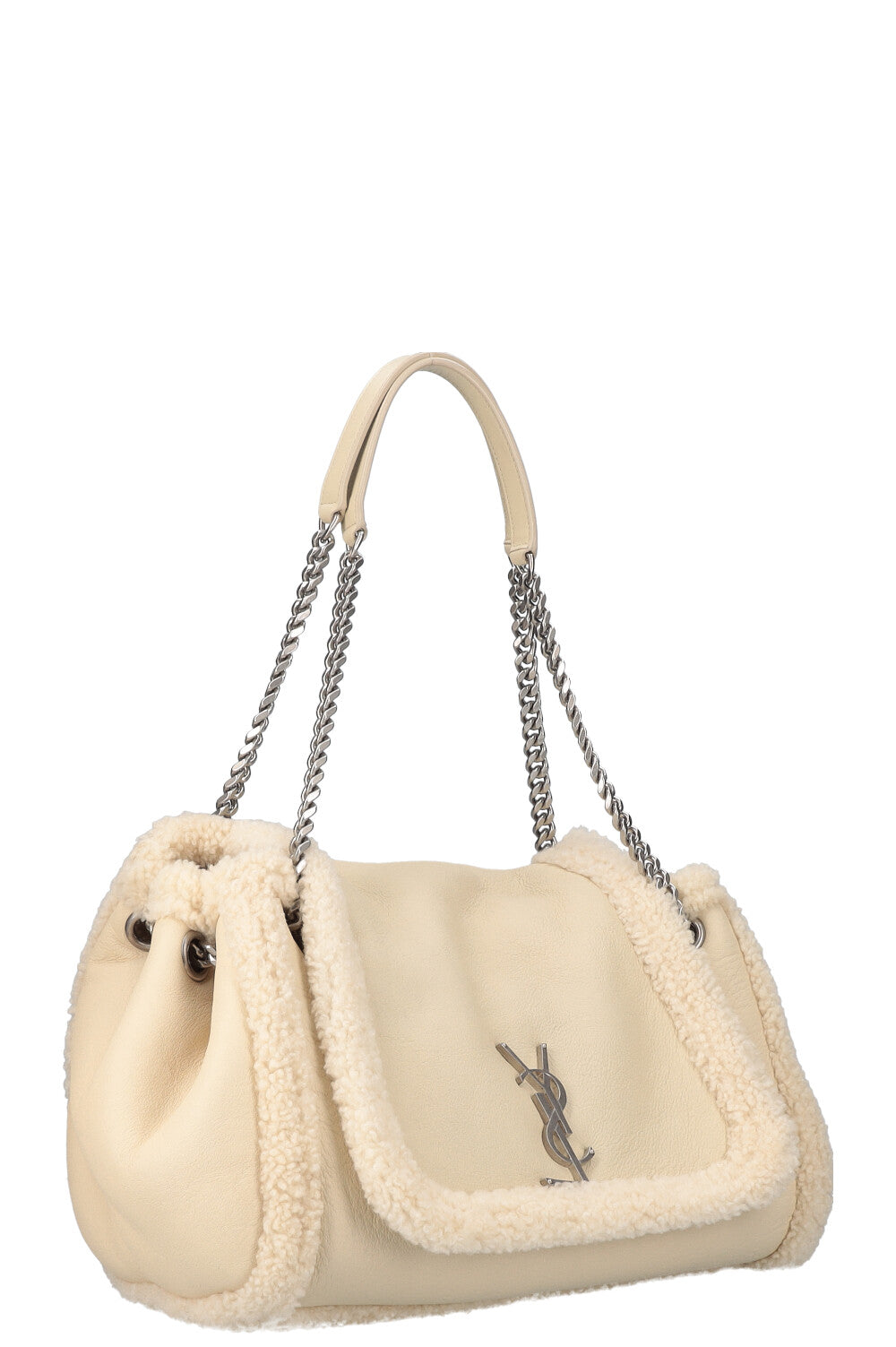SAINT LAURENT Sac Nolita Shearling Ivoire