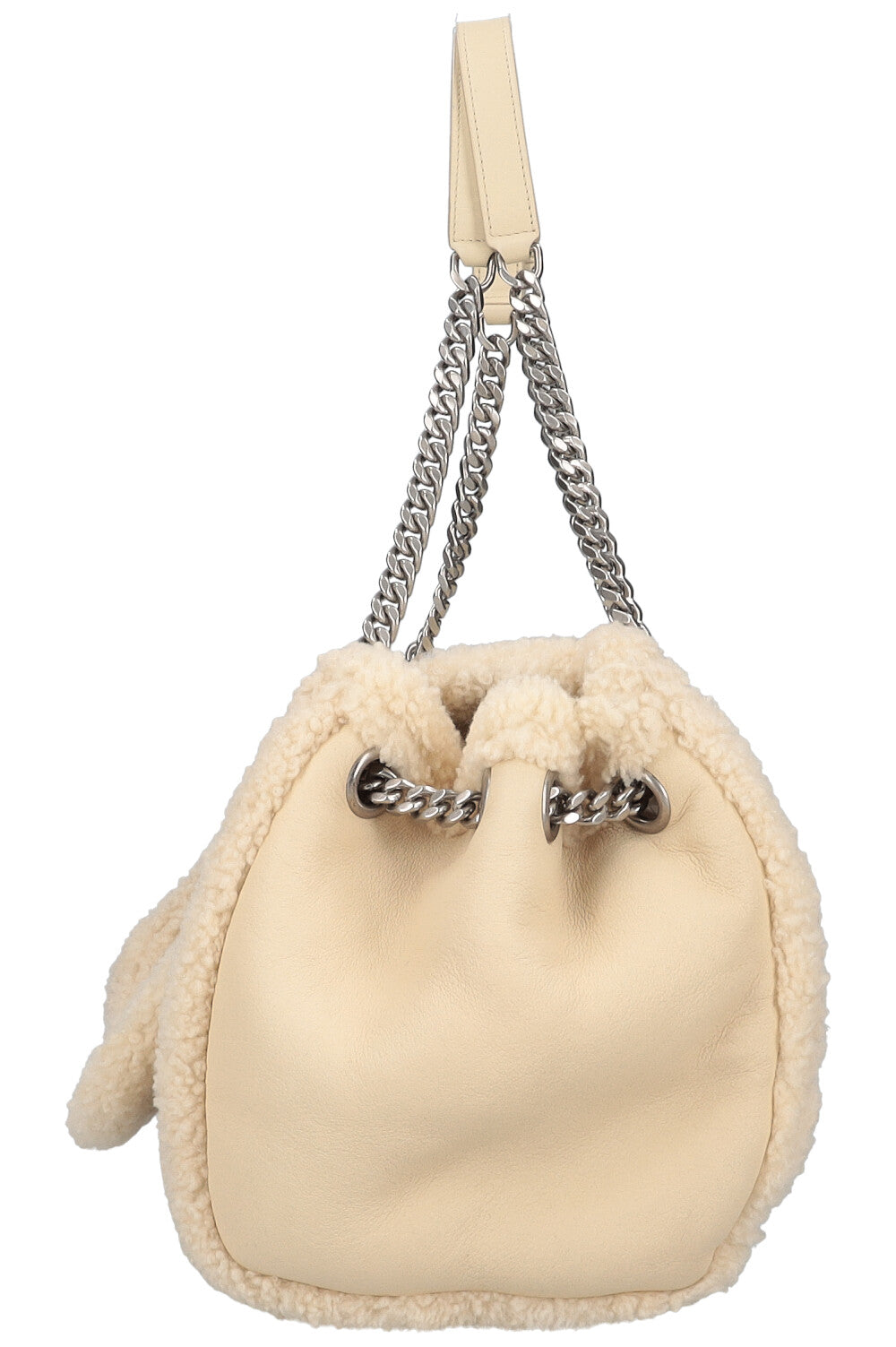 SAINT LAURENT Sac Nolita Shearling Ivoire