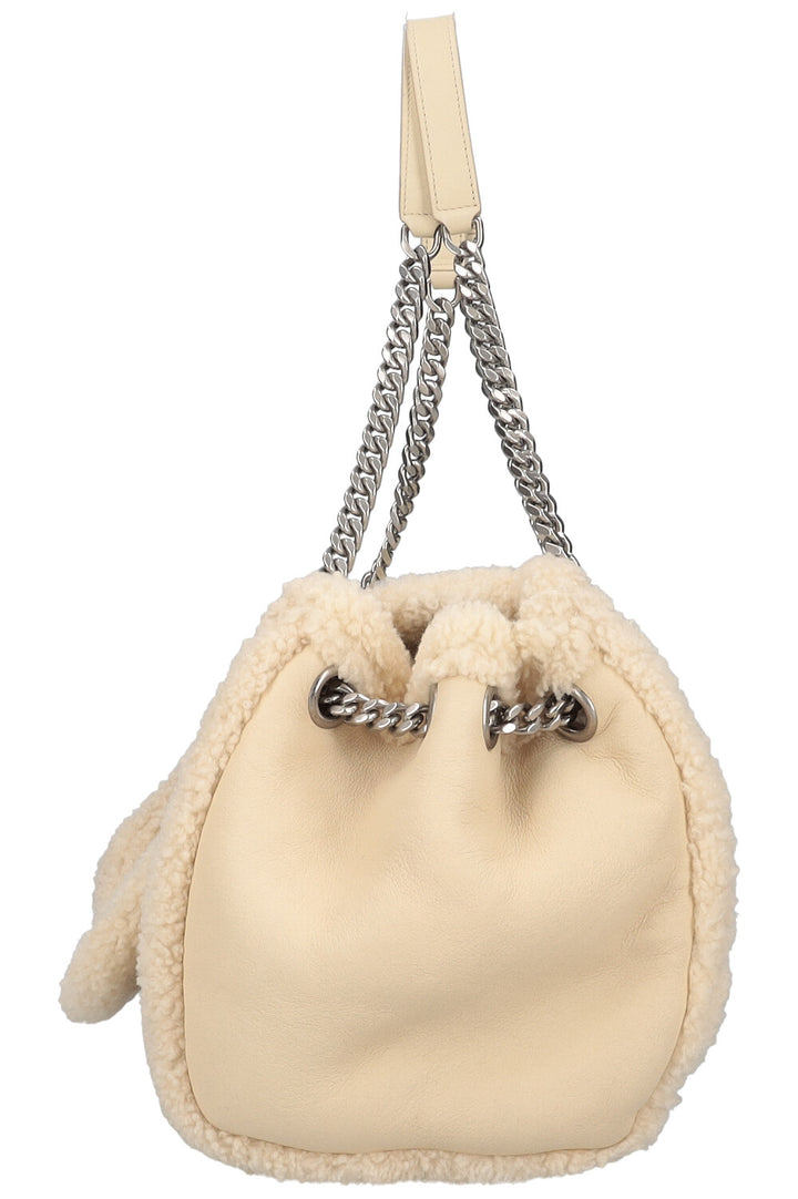 SAINT LAURENT Sac Nolita Shearling Ivoire