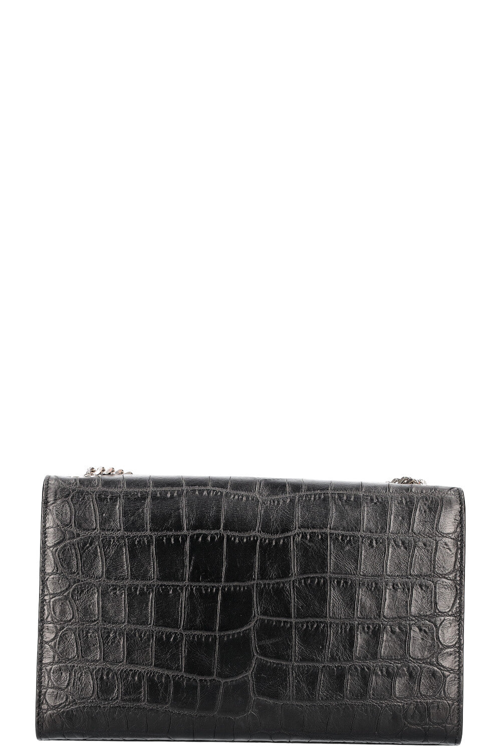 SAINT LAURENT Kate Sac Croc Embossé Moyen Noir