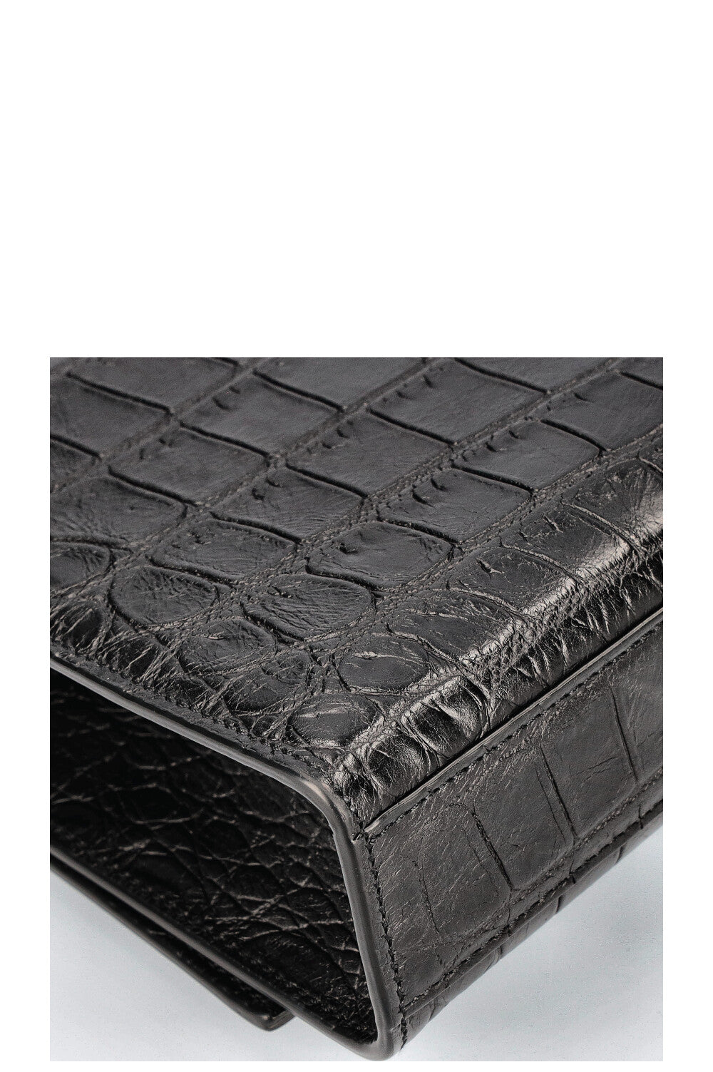 SAINT LAURENT Kate Sac Croc Embossé Moyen Noir