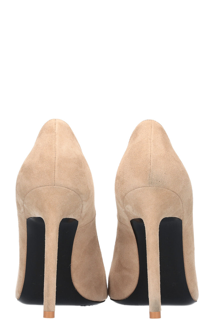 SAINT LAURENT Suede Pumps Beige Black